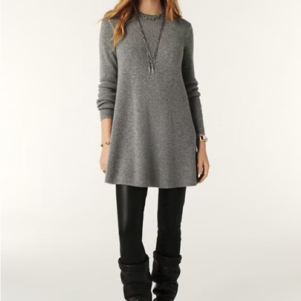 Gray Knit Cashmere Dress